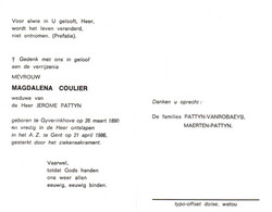 Magdalena Coulier (1890-1986) - Devotion Images