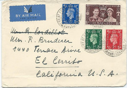 LETTRE PAR AVION 1937 POUR LES USA AVEC 4 TIMBRES - Storia Postale