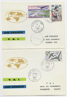 OISEAUX 45C SEUL  CARTE DOUBLE AVION  PARIS GARE PLM 1.5.1961 POUR PAPEETE RP TAHITI 1961  REEX A PARIS AIR FRANCE - 1960-.... Brieven & Documenten