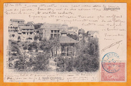 1905 - 10 Centimes Type Palmier Sur CP De Tananarive Vers Béziers - Cad Arrivée - Vue Andohalo - Cartas & Documentos