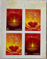 2017 Canada Inde émission Conjointe Diwali Joint Issue Canada - India Glowing « diya » Timbre Permanent Stamps - Pagine Del Libretto