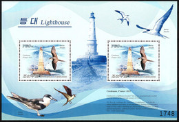 {K047} Korea 2009 Lighthouses Birds IV S/S Of 2 MNH - Corea Del Norte