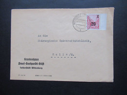 DDR 1955 Fünfjahrplan III Nr. 439 EF Randstück Rechts Umschlag Krankenhaus Paul Gerhardt Stift Lutherstadt Wittenberg - Cartas & Documentos