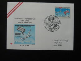 FDC Aviation Planeur Glider Parachute Parachutisme Parapente à Ski Autriche Austria 1989 Ref 103802 - Paracadutismo