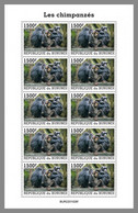 BURUNDI 2022 MNH Chimpanzees Schimpansen Chimpanzes M/S - OFFICIAL ISSUE - DHQ2207 - Scimpanzé