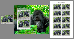 BURUNDI 2022 MNH Gorillas Gorilles SET - IMPERFORATED - DHQ2207 - Gorilla's