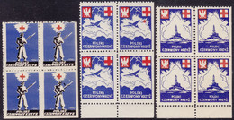 POLAND 1941 - Exile Governm. In London/Red Cross, MNH Lower RIGHT Corner Bl.of 4, Two Stamps Perf. 3 Sides, Study Scan ! - Londoner Regierung (Exil)