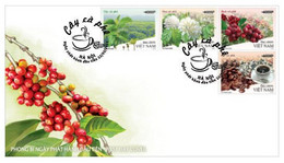 FDC Vietnam Viet Nam Cover With Specimen Stamps, Issued On Feb 22, 2022 : COFFEE TREE / Pjant / Flora / Fruit (Ms1155) - Vietnam