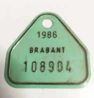 Plaque Vélo  Brabant 1986 - Plaques D'immatriculation