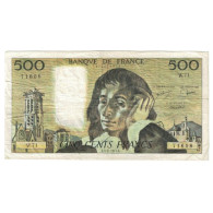 France, 500 Francs, Pascal, 1977, W.71 71608, TTB, Fayette:71.16, KM:156b - 500 F 1968-1993 ''Pascal''