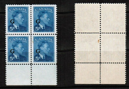 CANADA   Scott # O 20** MINT NH BLOCK OF 4 CONDITION AS PER SCAN (LG-1448) - Surchargés