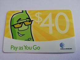 ST LUCIA   $40,- PAY AS YOU GO    Prepaid Fine Used Card  ** 8839** - St. Lucia