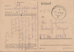 German Feldpost WW2: To Smolensk From Caucasus - 7. Kompanie Panzer-Regiment 33 FP 11927 From 14. Kompanie - Militaria