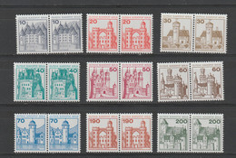 Berlin 532/540 Postfrisch In Waagerechten Paaren, Burgen Und Schlösser 1977 - Unused Stamps