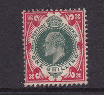GB Edward V11 One Shilling Green And Scarlet  No Postmark.  No Gum. - Unused Stamps