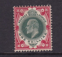 GB Edward V11 One Shilling Green And Scarlet  No Postmark.  No Gum. - Neufs