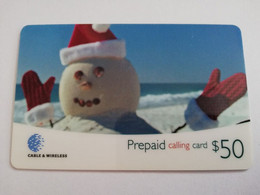 ST LUCIA   $ 50 ,- Stl-p4     SNOWMAN    Prepaid  MINT  Card  ** 8846 ** - Santa Lucia