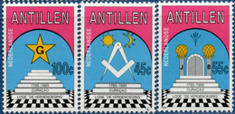 Dutch Antilles 1985 Freemasons Loge 3 Values MNH 2202.1531 Nederlandse Antillen Symbols, Membership Stages - Vrijmetselarij