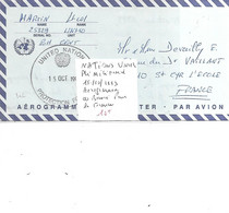 NATIONS UNIES PLI MILITAIRE 15/10/1993 AEROGRAMME DE BOSNIE POUR LA FRANCE - Briefe U. Dokumente