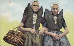 Netherlands PPC Axel. Girl In Regional Dress ROTTERDAM 1910 Margrethevej 1, HELLERUP Denmark (2 Scans) - Axel