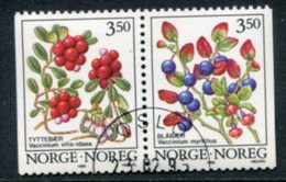 NORWAY 1995 Forest Berries Phosphor Paper MNH / **.   Michel 1174y-75y - Oblitérés