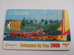 FRANKRIJK  50 UNITS  ROSETTE / VAINQUEUR DU TOUR 2000 /  TOUR DE LA MARTINIQUE USED CARD **8856** - Phonecards: Private Use