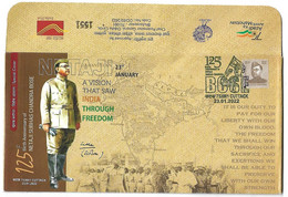 India 2022 125th Birth Anni.of Subhas Chandra Bose , Blood Flag, British India Raj Rule, Army (**) Inde Indien - Cartas & Documentos