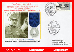 ANNULLO GRANDE GUERRA FERRARIN ARTURO M.A.V.M. - 2021-...: Poststempel