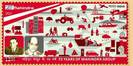 India 2021 New *** 75 YEAR'S OF MAHINDRA GROUP MNH Satellite , Drone, Electric Car, Hot Air Balloon, Bulb , Army (**) - Nuovi