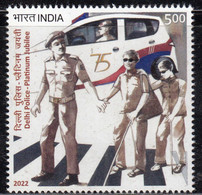 India 2022 New *** Delhi Police Job, Helping Blind, Disabled, Handicap, Car, Road Safety, Mask MNH (**) Inde Indien - Unused Stamps