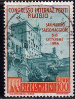 REPUBBLICA DI SAN MARINO 1956 CONGRESSO PERITI FILATELICI LIRE 100 USATO USED OBLITERE' - Usati