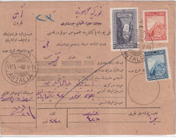 TURQUIE - ANNEES 1920/30  - CARTE COLIS-POSTAUX - ANNULATION Par COUPURE SUR LES TIMBRES + CACHET à DATE De ANTALIA - Cartas & Documentos
