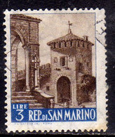 REPUBBLICA DI SAN MARINO 1957 VEDUTE VIEWS LIRE 3 USATO USED OBLITERE' - Usati