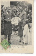 MADAGASCAR N° 42a 5c CAD Bleu MANANJARY Sur Cpa TAMATAVE Négociants Indiens - Covers & Documents