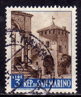 REPUBBLICA DI SAN MARINO 1957 VEDUTE VIEWS LIRE 3 USATO USED OBLITERE' - Usati