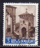 REPUBBLICA DI SAN MARINO 1957 VEDUTE VIEWS LIRE 3 USATO USED OBLITERE' - Usati