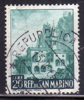 REPUBBLICA DI SAN MARINO 1957 VEDUTE VIEWS LIRE 20 USATO USED OBLITERE' - Usati