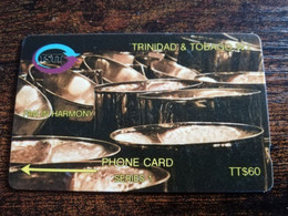 TRINIDAD & TOBAGO  GPT CARD    $60,-  12CCTD  PAN IN HARMONY            Fine Used Card        ** 8878** - Trinité & Tobago