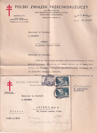 POLOGNE - 1938 - LETTRE ANTITUBERCULOSE De VARSOVIE => ANGERS - ECHANGE De VIGNETTES ! - Lettres & Documents