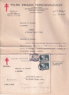 POLOGNE - 1938 - LETTRE ANTITUBERCULOSE De VARSOVIE => ANGERS - ECHANGE De VIGNETTES ! - Cartas & Documentos