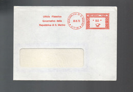 5CRT1352 - SAN MARINO - Ufficio Filatelico Governativo 10.8.1973 - Ema Red Meter Affrancatura Rossa - Lettres & Documents