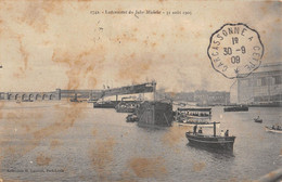 CPA 56 LORIENT LANCEMENT DU PAQUEBOT JULES MICHELET 31 AOUT 1905 - Lorient