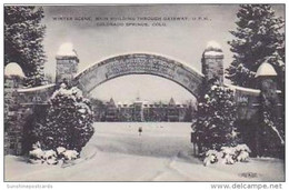 Colorado Colorado Springs Winter Scene Main Building Through Gateway UPH Artvue - Colorado Springs