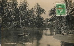 CPA SAMOA - Cachet APIA 06-02-1919 Sur N° 72 YT - Cocotier Pirogue - Va'a Cocoanut Tree - Real Photo Post Card. - American Samoa