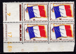 FR6606- FRANCE – MILITARY FRANK ST. – 1964 – FRENCH FLAG – SG # M1661(x4) - CV 2,90 € - Militärische Franchisemarken