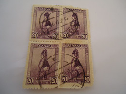 GREECE  USED STAMPS    BLOCK  OF 4 WITH POSTMARK  POROS  ΠΟΡΟΣ1918 - Sin Clasificación