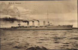 CPA Deutsches Kriegsschiff SMS Rostock, Kleiner Kreuzer, Karlsruhe-Klasse, Kaiserliche Marine - Ohne Zuordnung