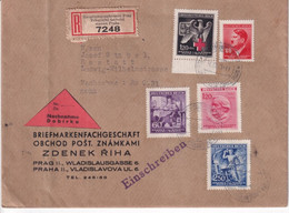 BÖHMEN Und MÄHREN - 1942 - ENV. RECOMMANDEE (TELEGRAPHE !!) REMBOURSEMENT De PRAGUE => RASTATT - Storia Postale