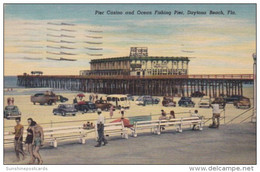 Florida Daytona Pier Casino And Ocean Fishing Pier 1954 Curteich - Daytona