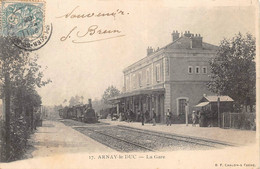 Arnay Le Duc Gare Train 17 BF Précurseur Oblitération 1903 - Arnay Le Duc